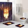 Halloween Shower Curtain Floor Mat Combination Four-Piece Set Bathroom Toilet Carpet Door Mat