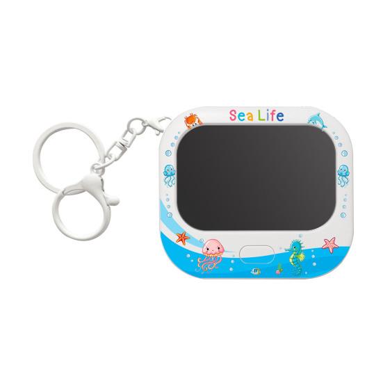 Mini LCD Writing Tablet Keychain with Pen Kids Colorful Doodle Notepad Erasable Drawing Board Sketch Pad Bag Backpack