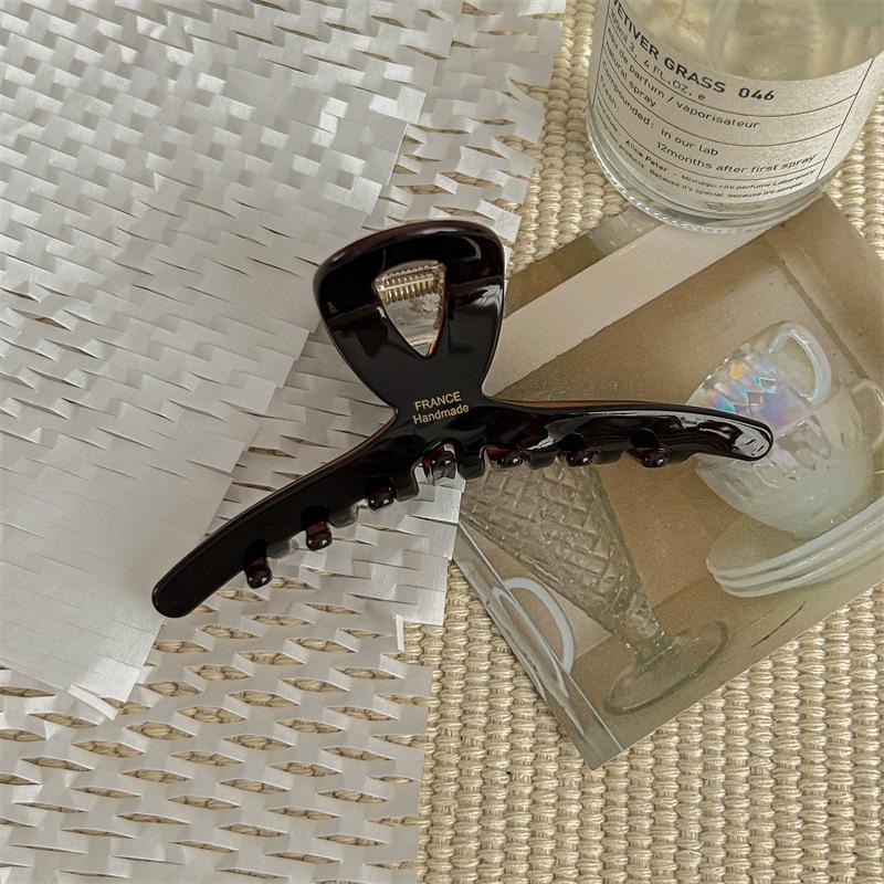 2024 High-End Korean French Chocolate Acetate Hair Claw for Women