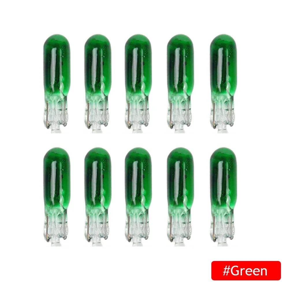 10pcs W2W T5 12v 1.2w Car Halogen Lamp Instrument Lights Dashboard Bulb Auto Interior Light Car Styling Blue Red Amber Yellow