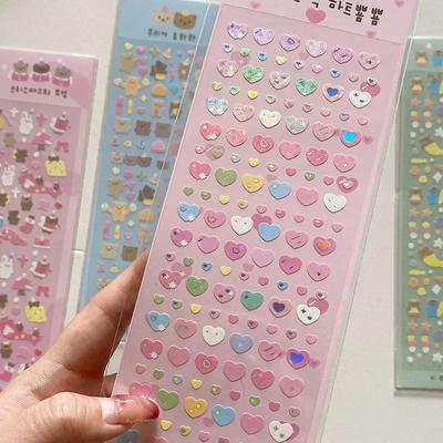 Kawaii Rosa Farbe Scrapbook Journal Sticker Herz Süß Schreibwarensticker DIY Deko Laptop Handyhülle Sticker Studentenzubehör
