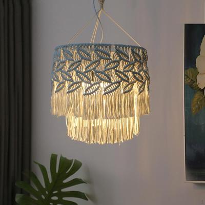 Boho Lamp Shade Hanging Gift Hand Woven Macrame Lampshade Handmade Lights Cover for
