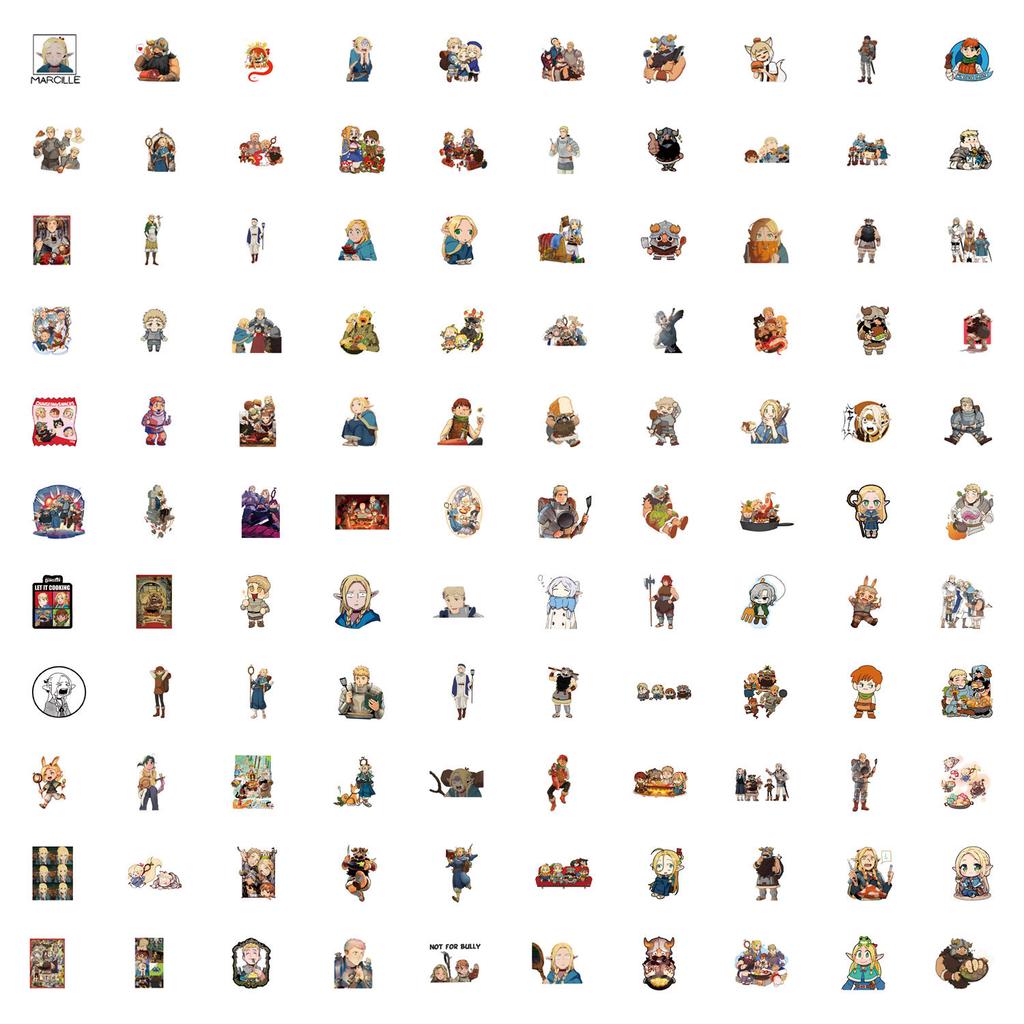 110 Delicious In Dungeon Stickers Luggage Laptop Mobile Comic Stickers