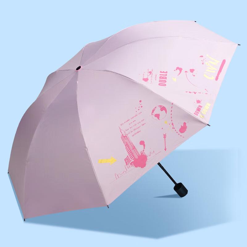 Red Leaf Dual-Use Three-Fold Sun/Rain Umbrella