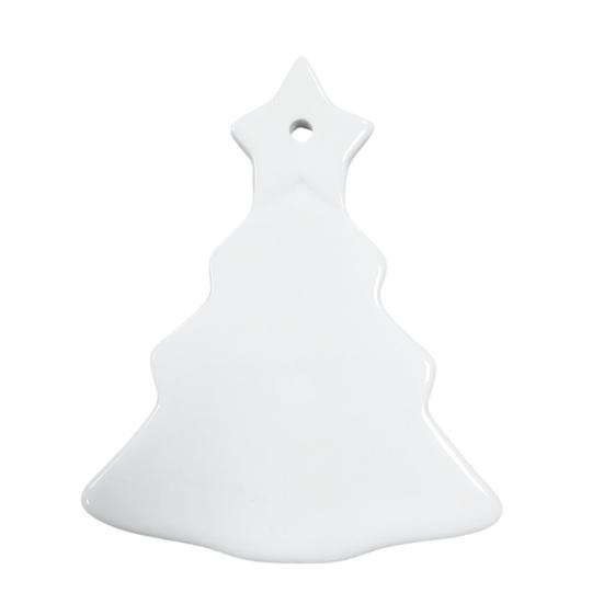 Sublimation Ceramic Ornament White Sublimation Blank Ornament Unfinished Christmas Hanging