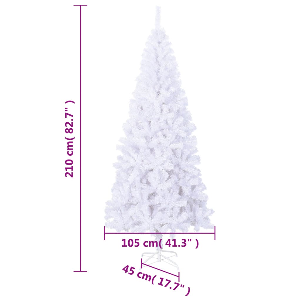 Artificial Christmas Tree with Steel Stand 210 cm 910 Branch Tips