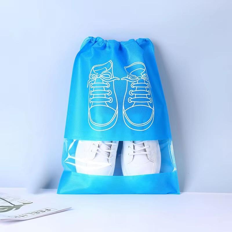 10Pcs Shoes Storage Bag Organizer Bags Non-woven Travel Portable Closet Bag Waterproof Pocket Clothing Tranparent Hanging Bag