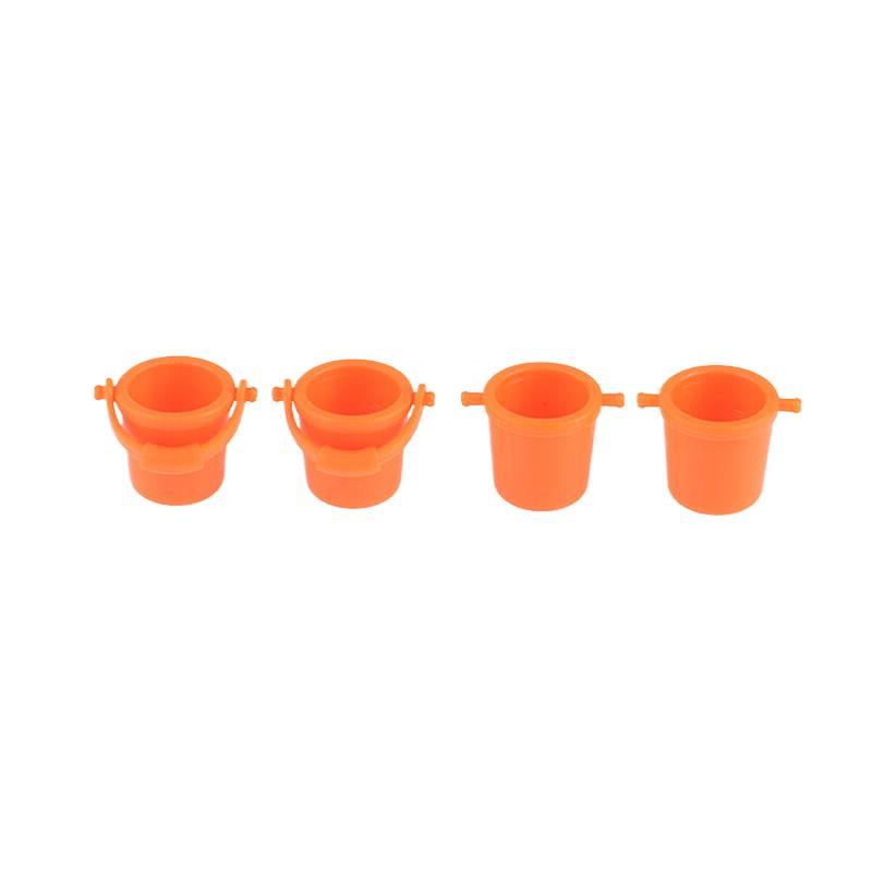 2Pcs 1/12 Dollhouse Mini Simulation Water Buckets Dollhouse Garden Beach Bucket Dolls House Accessories Pretend Play Toys