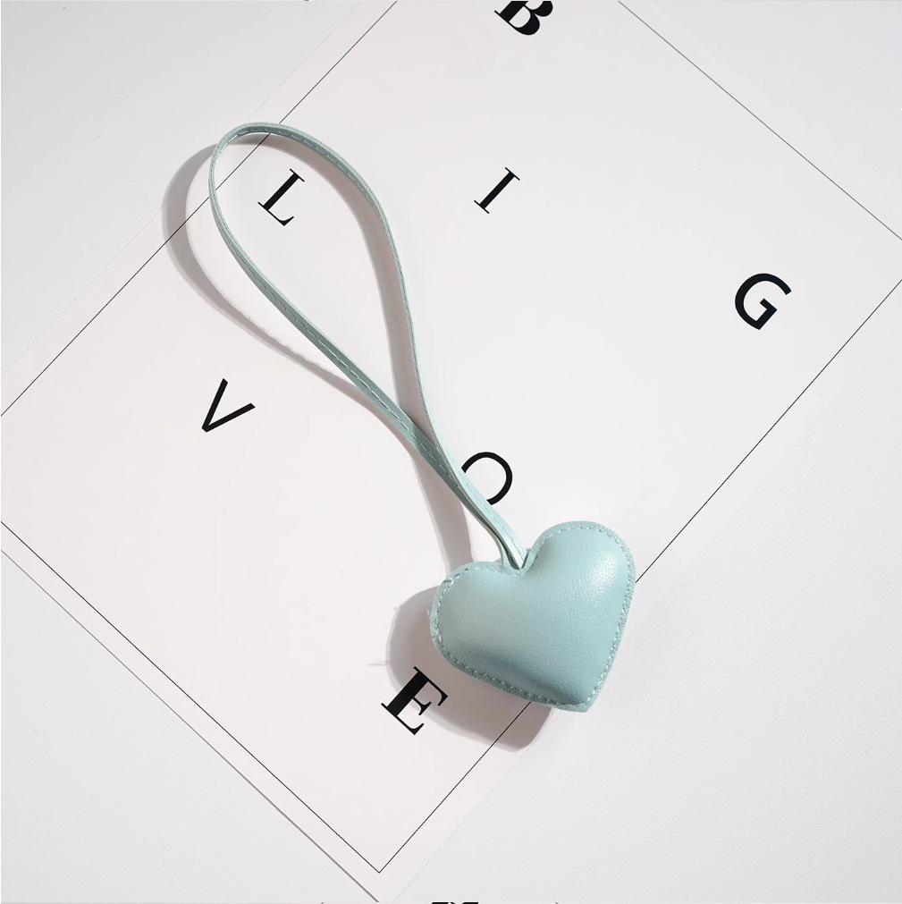 DIY Leather Heart Keychain: Peach Heart Bag Pendant and Backpack Ornament