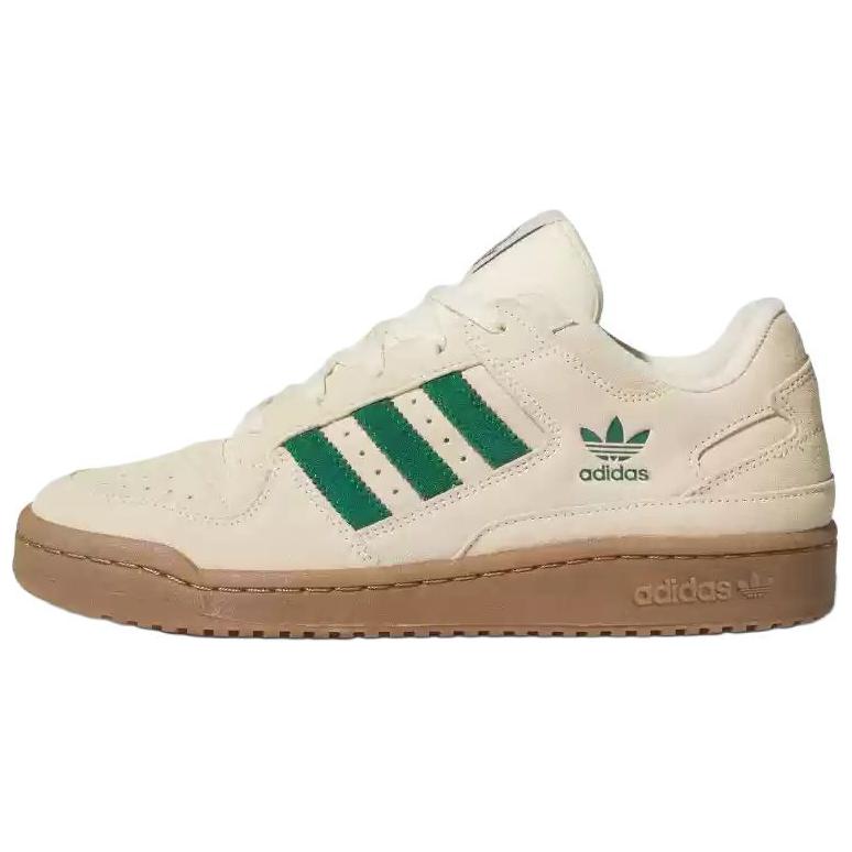 Adidas Forum Low CL Warm Vanilla Dark Green Unisex Sneakers Cream Ivory JR3173
