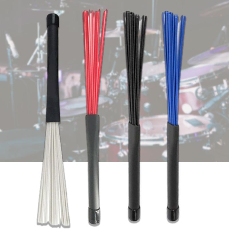 2Pcs Nylon Drum Brushes Drum Stick Brushes Percussion Drum Brush Stick for Jazzes Acoustic Playing Music Lover