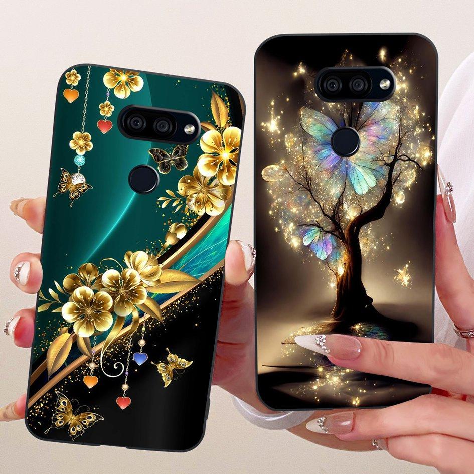 Para LG K40s 2019 Funda Nueva Moda Flor Mariposa Silicona Suave Mate Cubierta Para LG K40s K 40s Funda en LGK40s Paracho Protector