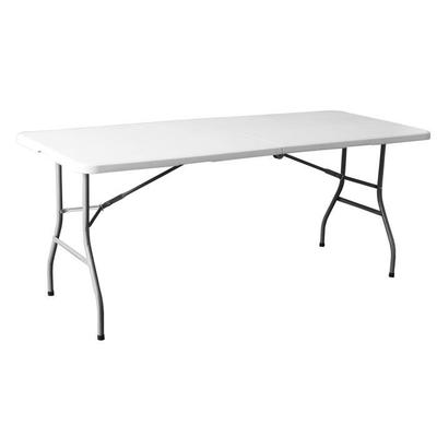 Folding Resin Table - MARBUENO SUMMER - 180x74x74 Cm - White - Outdoor Use - Easy To Clean