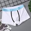 Men Boxer Briefs Wide Waistband Mid-rise Patchwork Color Letter Print Shorts Underwear Moisture-Wicking U-convex Sport Panties