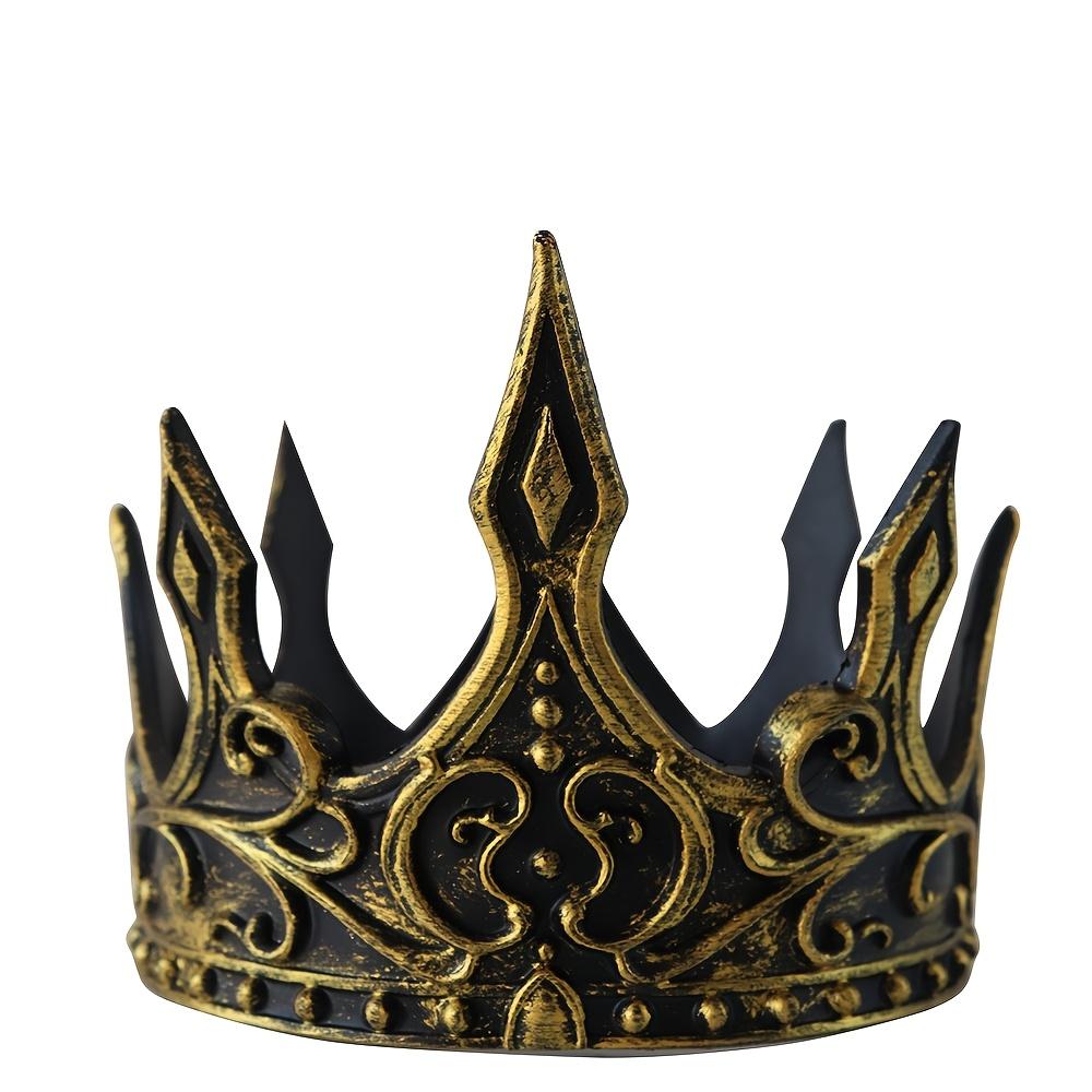 1Pc Medieval Retro King Crown Halloween Masquerade Props Cosplay Queen PU Foam Crown Golden Crown