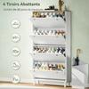 Shoe Cabinet 32 Pairs With 4 Flip Drawers Adjustable Shelves Modern 80 X 23.5 X 157 Cm White