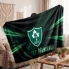Ireland Rugby Flannel Blanket, Custom Name Text Personalized Soft Throw Blanket Home Decor Gift