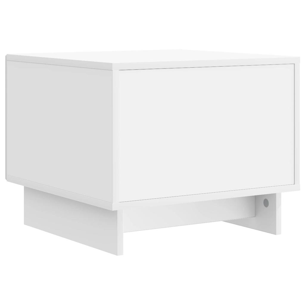 White Coffee Table with Drawers 49 x 50 x 40 cm Engineered Wood
