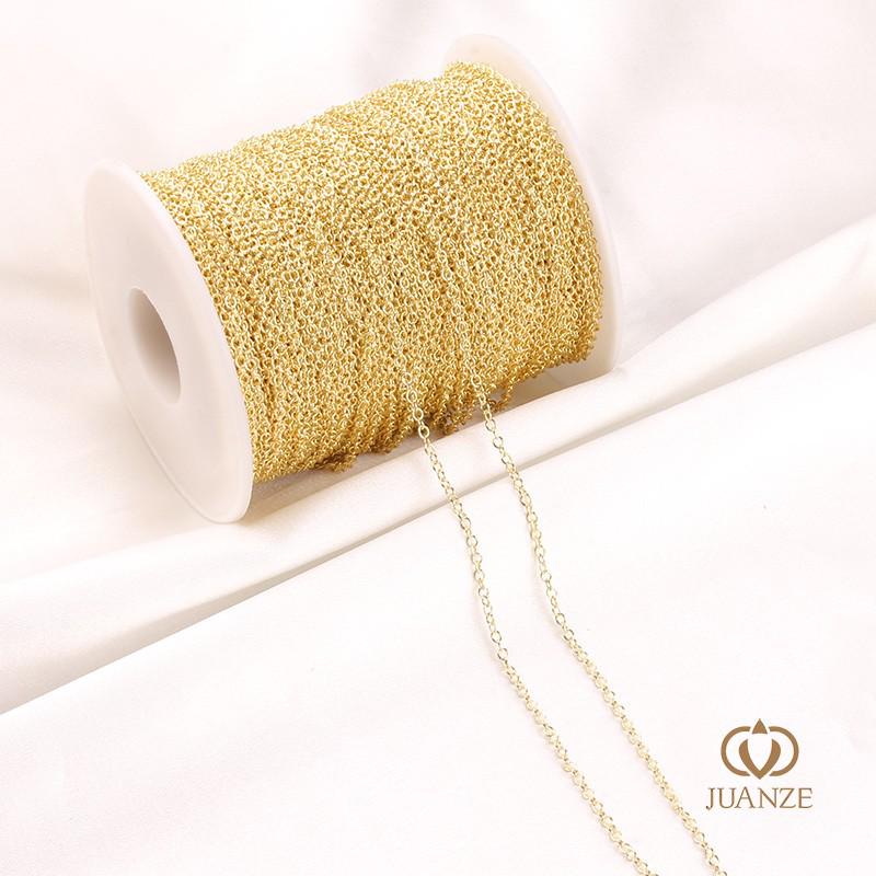 Copper-Plated Gold Color Retention O Cross Chain Necklace with Extension.