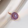 Trendy Japanese & Korean Style Zircon Titanium Steel Jewelry Set: Necklace, Rotating Stud Earrings & Ring