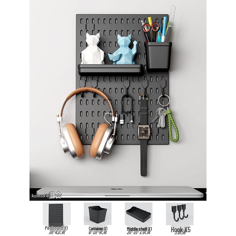 Punch-Free Perforated Board Rack: DIY E-Sports & Study Room Wall Decor for Game Equipment Display
