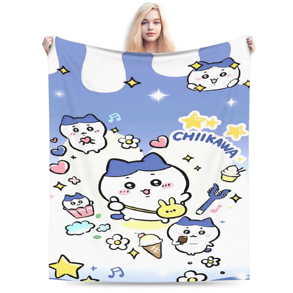 New Rakko Chiikawas cartoon Blankets Lightweight Thin Flannel Relax Throw Blanket Machine Washable