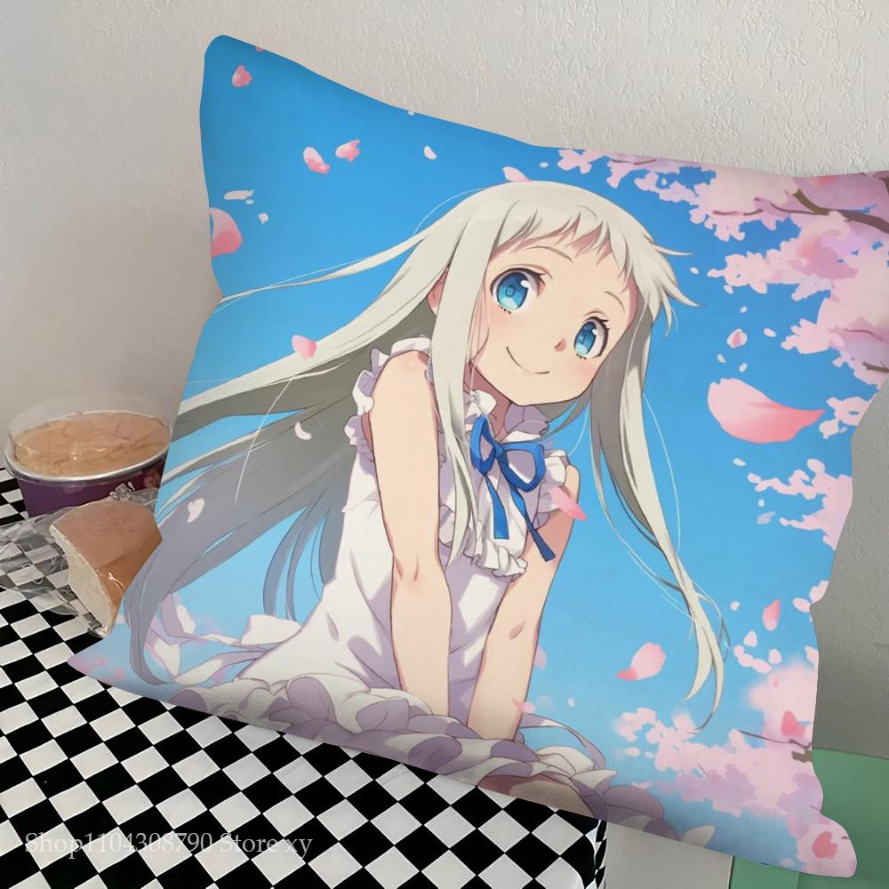 Honma Meiko Animation Hemlig Bas Kuddöverdrag Fyrkantig Kudde Sovrum Soffa Fritid Komfortkudde Bil Vardagsrum Heminredning