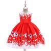 Christmas Children'S Dress Cartoon Printed Satin Cloth Performance Christmas Dance Performance Dress