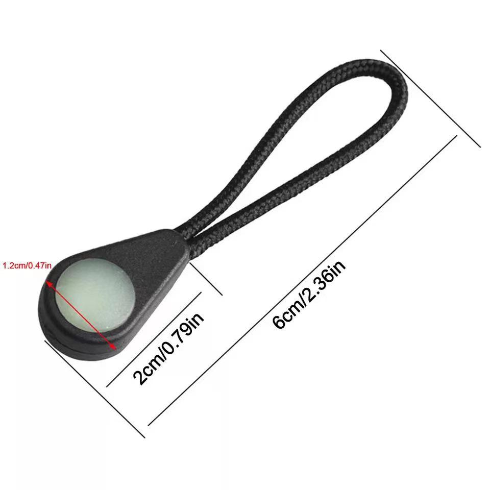 Luminous Zipper Puller for Clothes - PU & PVC Tail Rope
