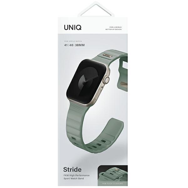 Uniq Pasek Stride Apple Watch Series1/2/3/4/5/6/7/8/9/Se/Se2 38/40/41Mm Fkm Rubber Strap Miętowy/Iceplant Green