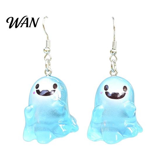 Women Dangle Earrings Ghost Glow-in-the-Dark Pendant for Decor, Fun Cute Earrings, Necklace Halloween Jewelry Statement