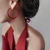 Silver Needle Ankola Red Earrings Earrings Korean Simple Fashion Design Earrings Internet Celebrity Temperament Earrings Fashion