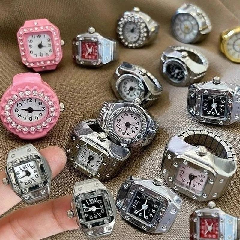Watch Ring Men and Women Cool Harajuku Ins Trendy Korean Version Retro Creative Decoration Adjustable Food Ring
