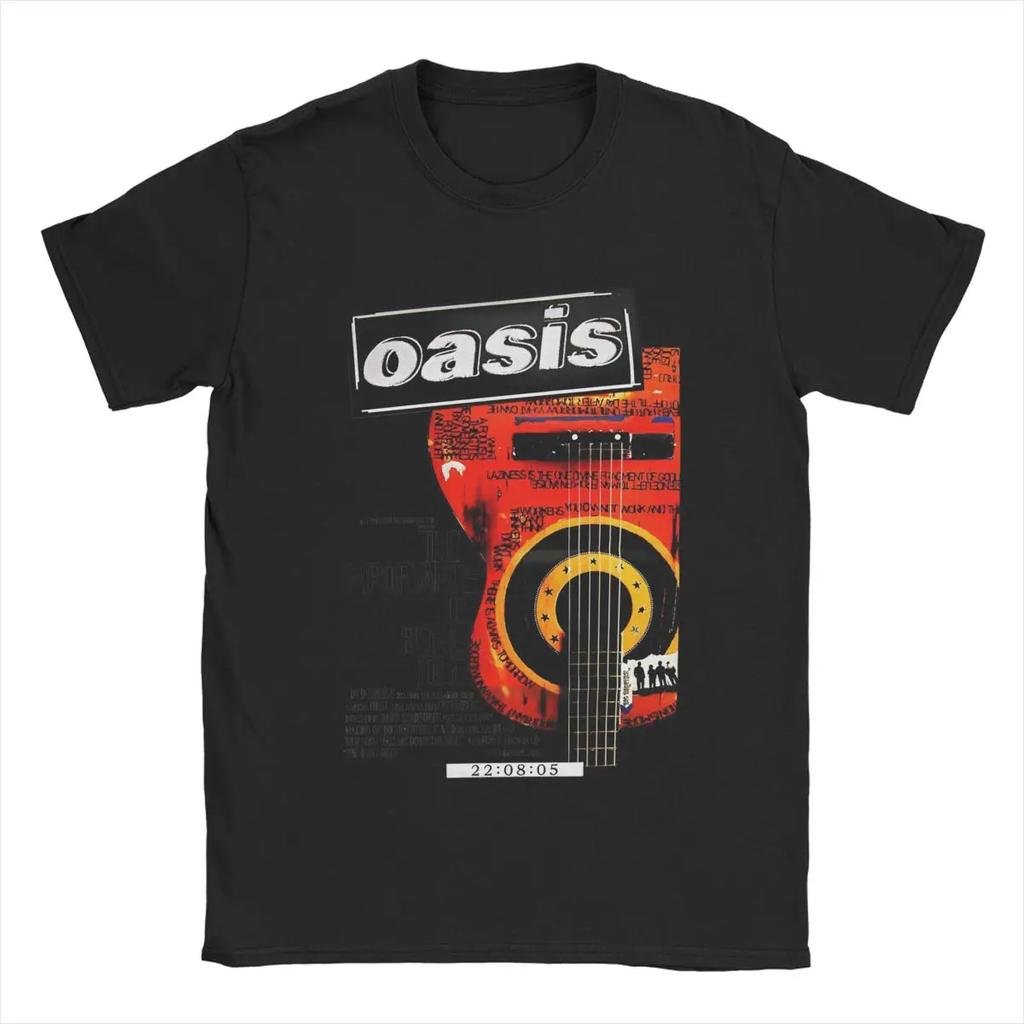 The Classic Rock Band Oasis Men's Pure Cotton T-shirt Y2K Short-sleeved Summer Fashion Trend Casual Wear Top