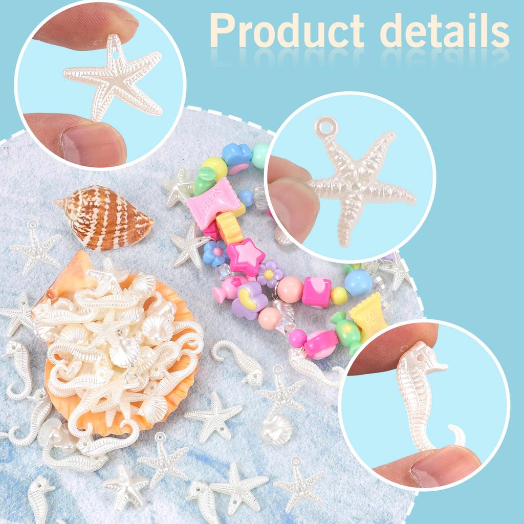 30/60g ocean series mixed resin beads starfish shell DIY necklace bracelet pendant jewelry beads