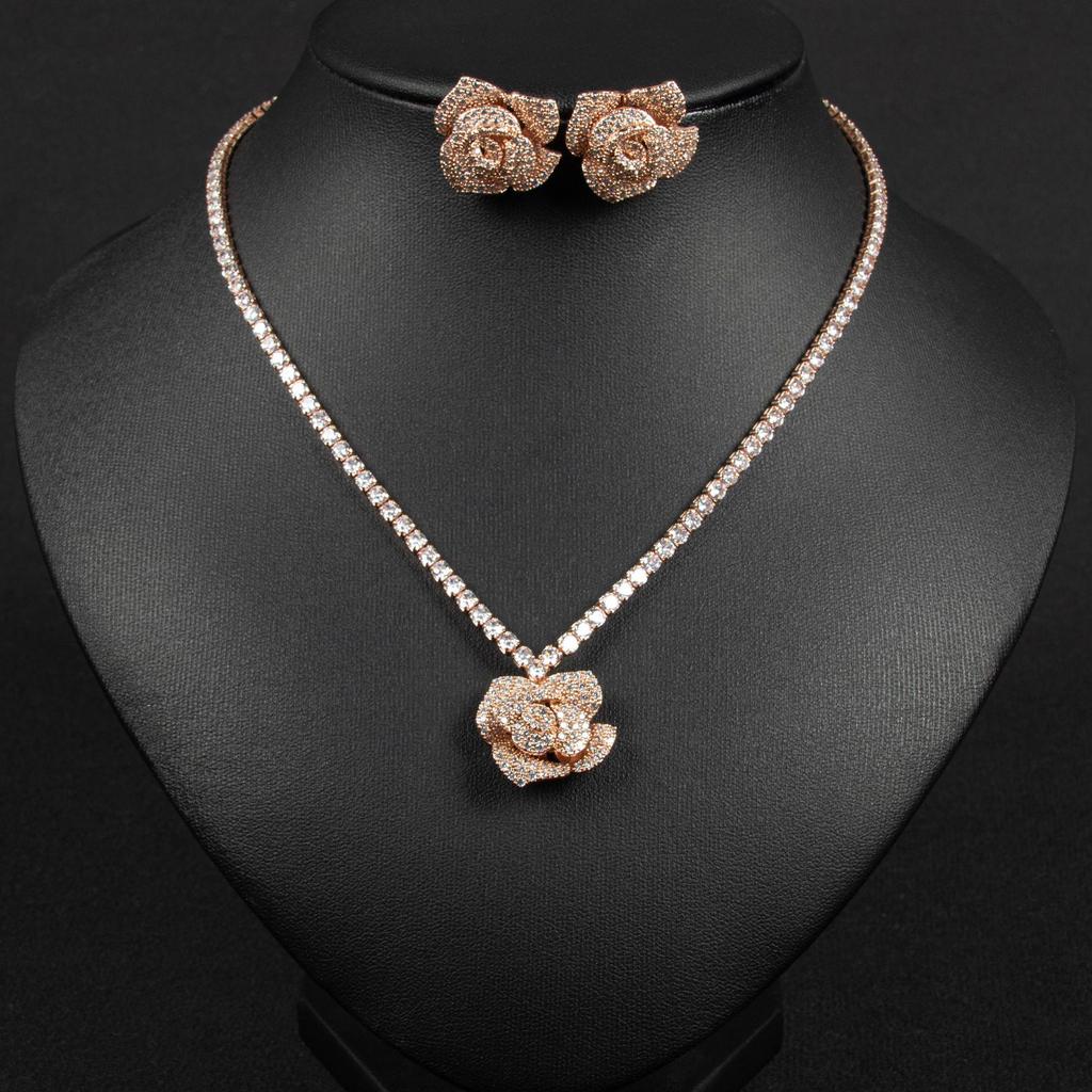 Trendy Women's Designers Light Luxury Rose Blossom Design Fashion Jewelry Daily Leisure Accessories Festival Gifts