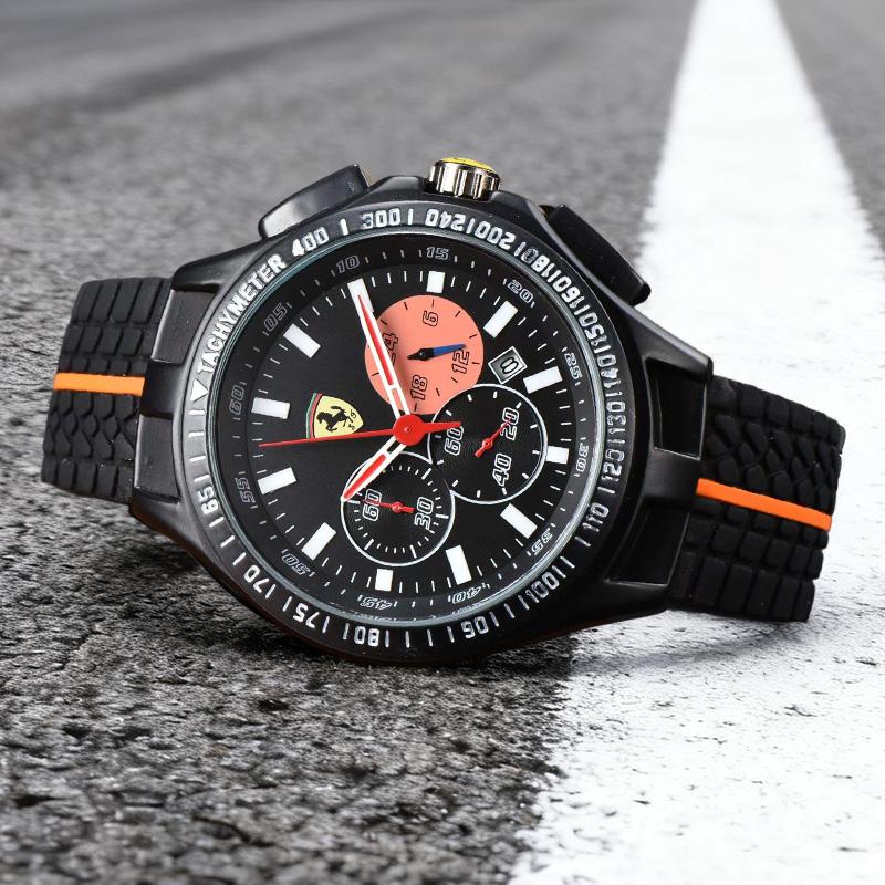 Fashion Men Women Watche Quartz Wristwatches Silicone Sports Clock Gifts For Ferrari 458 488 599 612 FF F12 Decoration Accessory