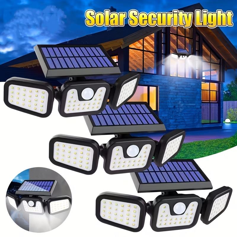 74 LED Solar Outdoor Motion Sensing Safety Lights,3-head Rotatable LED Wall Light,suitable for Garden,courtyard,garage,street