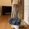 IELGY Fashionable Washed Denim Texture One-Shoulder Underarm Bag