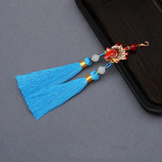 Tassel Pendant Facial Makeup Opera Car Decoration Hanging Accessories with Imitation Pearls Decor Hanfu Decoration