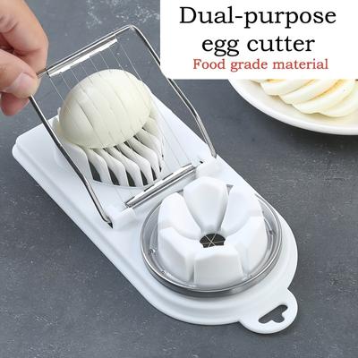 Household Multifunctional Egg Cutter, Egg Slicer For Hard Boiled Eggs, 2 In 1 Egg Chopper/Divider/Dicer/Cutter, Kitchen Gadgets