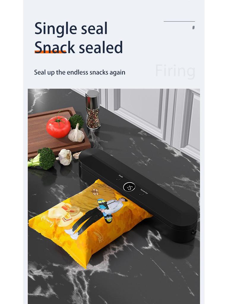 Compact Vacuum Sealer for Snacks: Automatic Sealing Machine for Household Packaging and Preservation