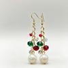 Crystal & Pearl Chain Drop Earrings - Unique European & American Style Jewelry for Women
