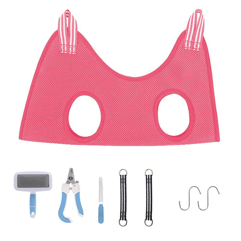 Puppy Grooming Hammock for Smal Medium Dog Cat Hammock Restraint Bag with Nail Clippers Pet Beauty Hammocks Dog Supplies Set