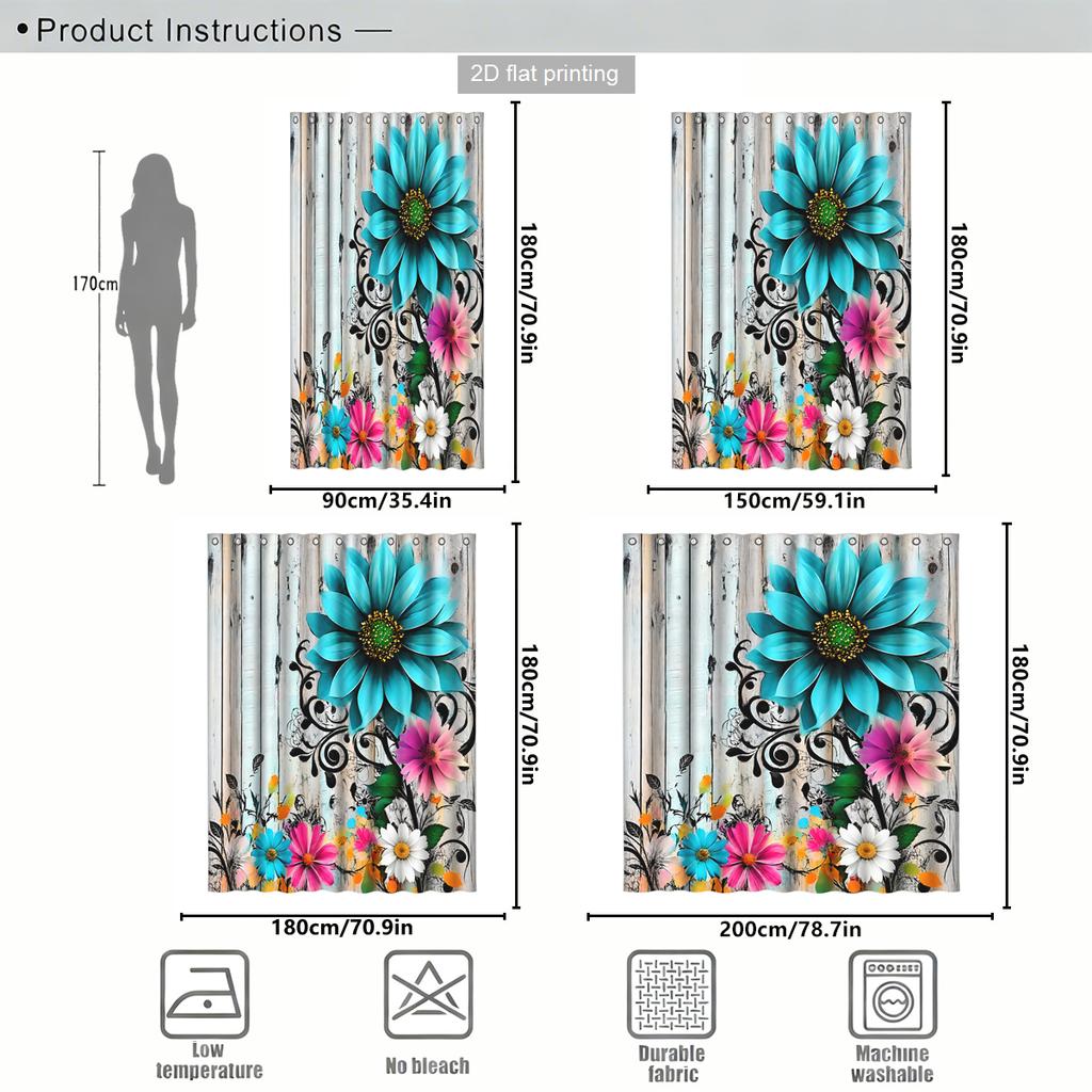 Winter Forest Floral Abstract Print Polyester Shower Curtain Bathroom Decor Bathtub Curtain with Hooks Multiple Designs