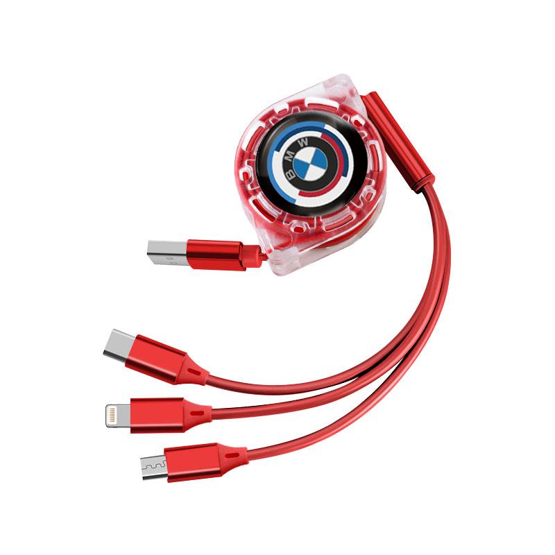 DJSA5 BMW Car Fast Charging Cable 3 in 1 UsB Cable Type C Micro USB Key For Performance E92 X3 F30 X5 E70 X3 X6 X2 F40 E90 E36 F20 E46