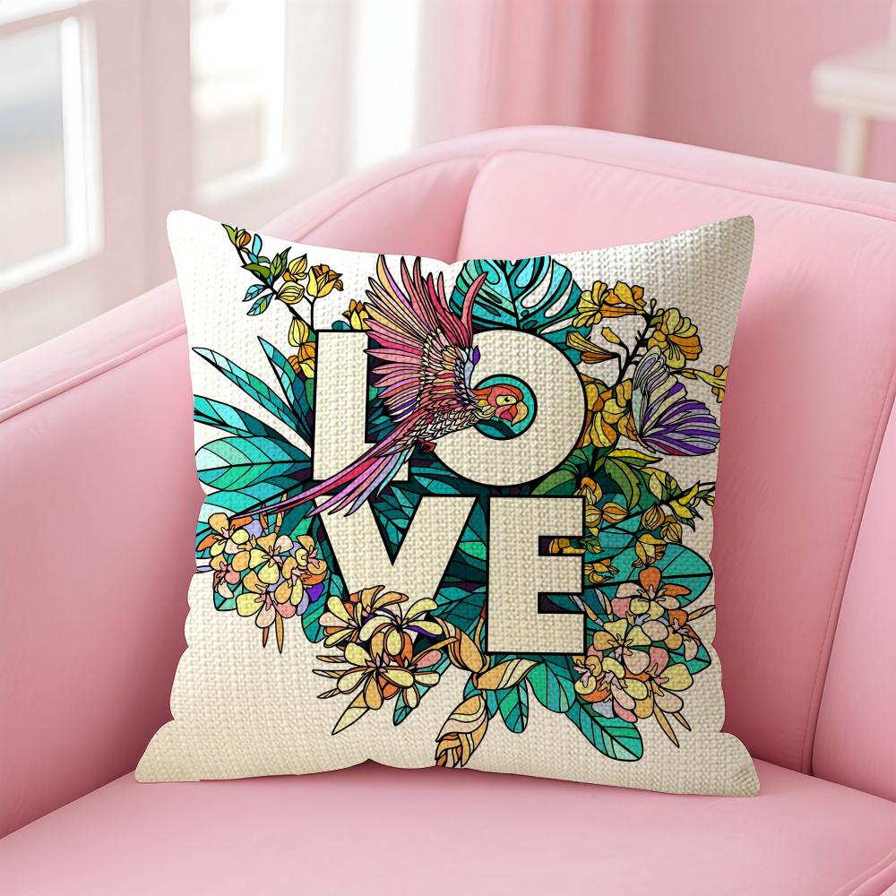 

The Love of Flowers Cushion Cover Natural Linen Pillow Case DoubleSided Print Decorative Sofa Pillowcase Home Decor Gift 30x30cm