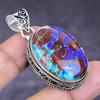Natural Dichroic Glass Gemstone 925 Sterling Silver Jewelry Pendant 1.77" ETC-14648