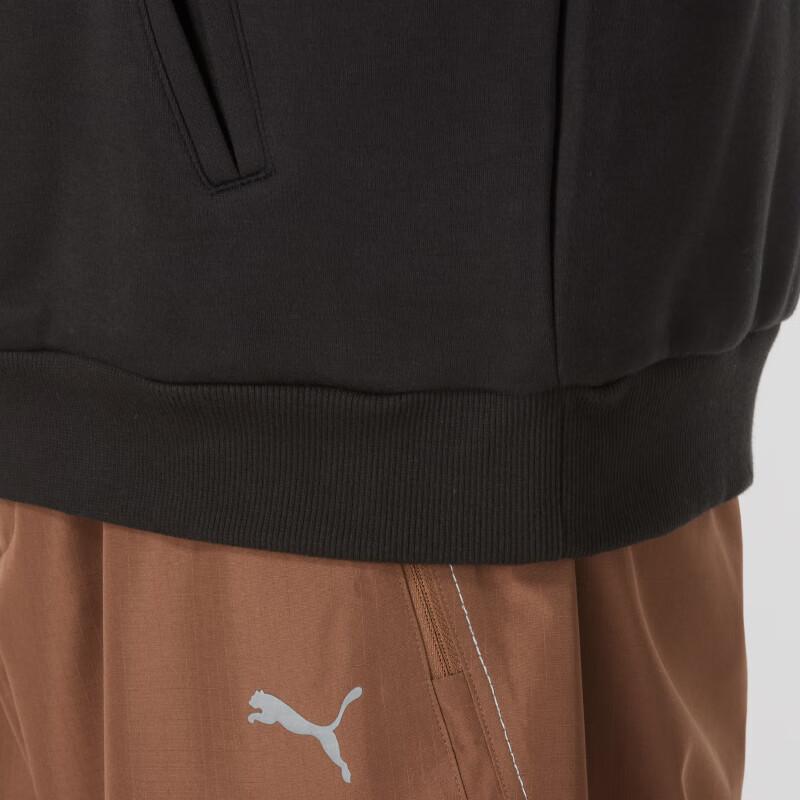 Puma Logo Outdoor Casual Sports Hooded Pullover Training Sweatshirt Men Sweatshirt Black 631069-01