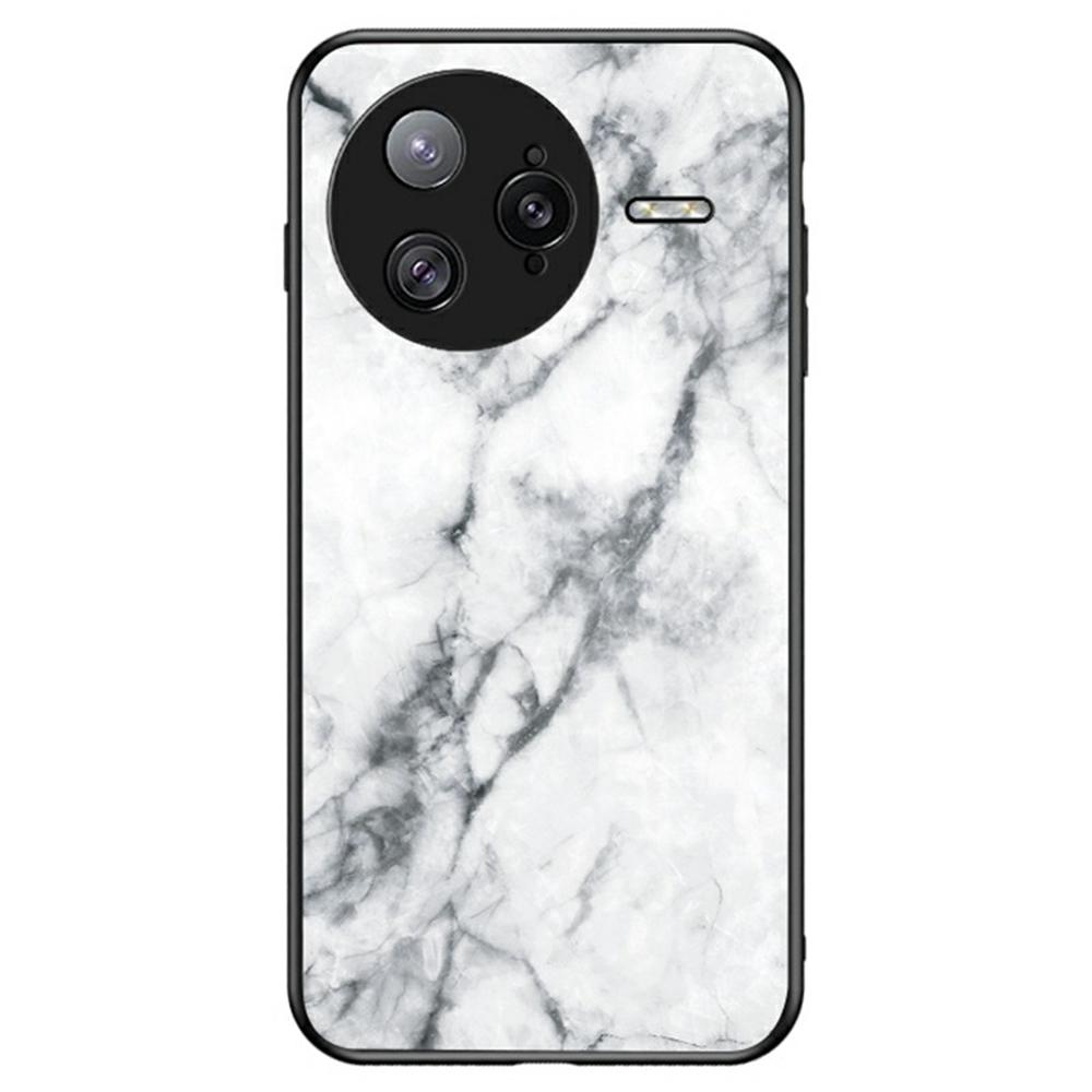 For Xiaomi Poco F7 Ultra 5G/Redmi K80 Pro 5G Case Marble Pattern Tempered Glass+PC+TPU Protective Phone Cover